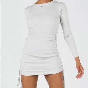 Lioness Military Minds Mini Dress - Long Sleeves - Light Gray Size US 6 - NWT